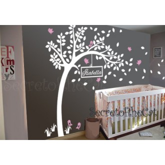 Baby Nursery Tree Wall Decal with Customized Name Wall Sticker